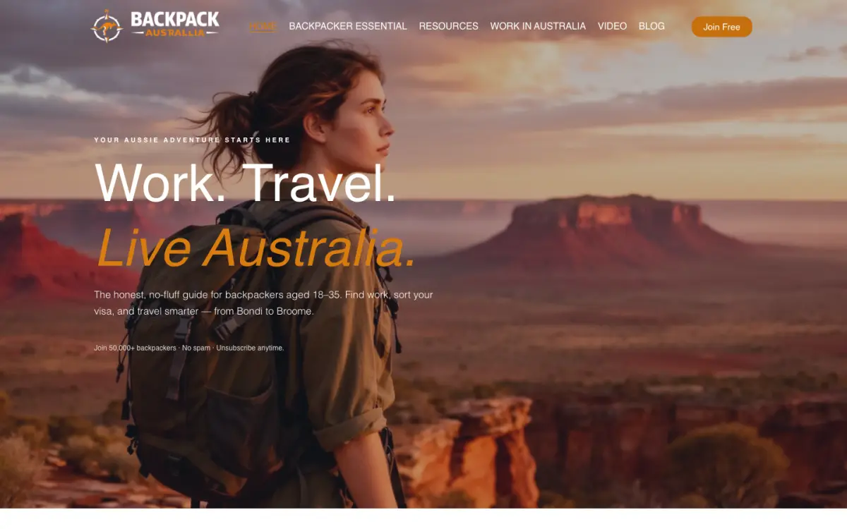 Backpack Australia — content platform project