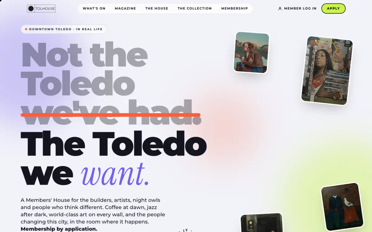 TolHouse — membership & events project by Algo Matryx