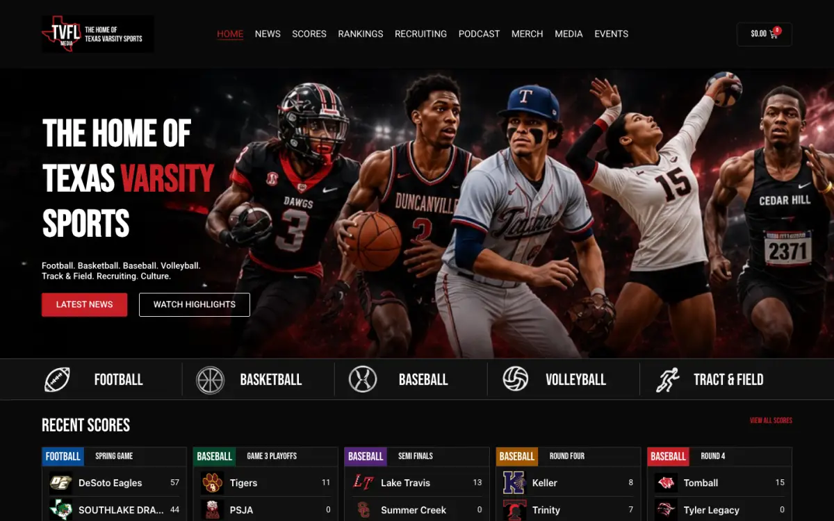 TVFL Media — sports media project